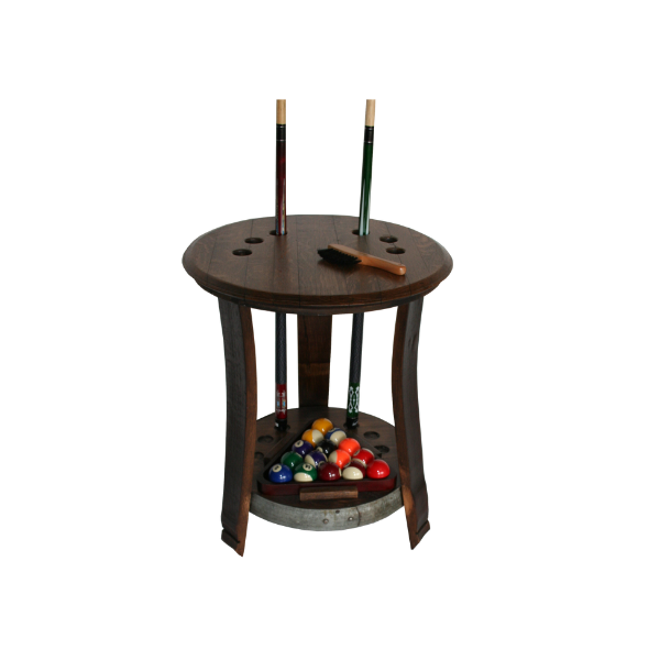 605 - Barrel Head Pool Cue Rack